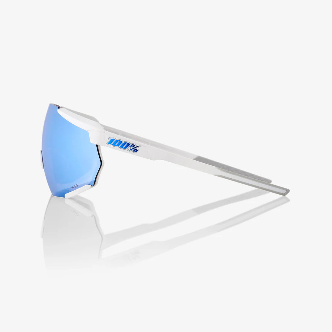 100% RACETRAP® 3.0 Matte White HiPER® Blue Multilayer Mirror Lens