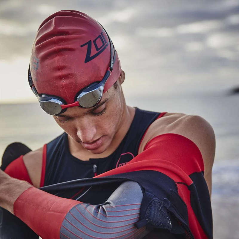 Zone3 Silicone Swim Cap (Red) – 48G