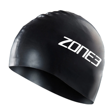 Load image into Gallery viewer, Zone3 Silicone Swim Cap (Black) – 48G