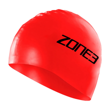 Load image into Gallery viewer, Zone3 Silicone Swim Cap (Red) – 48G