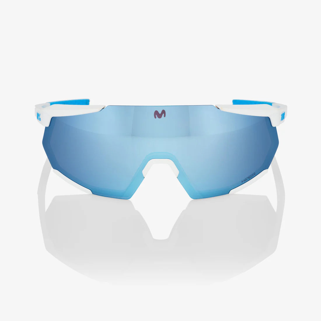 100% RACETRAP 3.0 - Movistar Team White - HiPER Blue Multilayer Mirror Lens