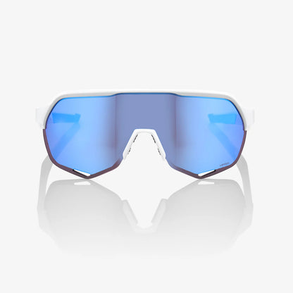 100% S2 - Matte White - HiPER Blue Multilayer Mirror Lens