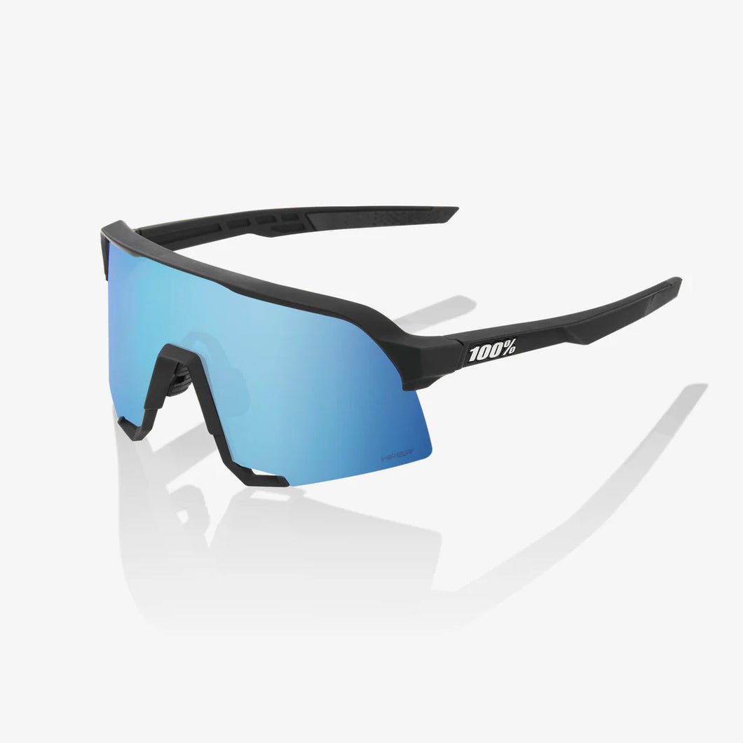 100% S3 - Matte Black - HiPER Blue Multilayer Mirror Lens