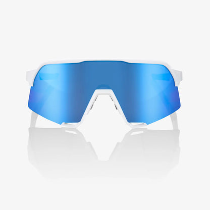 100% S3™ Matte White HiPER® Blue Multilayer Mirror Lens