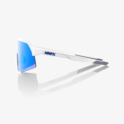 100% S3™ Matte White HiPER® Blue Multilayer Mirror Lens