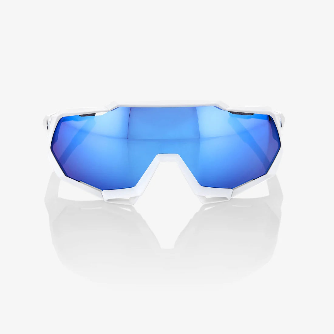 100% SPEEDTRAP - Matte White - HiPER Blue Multilayer Mirror Lens