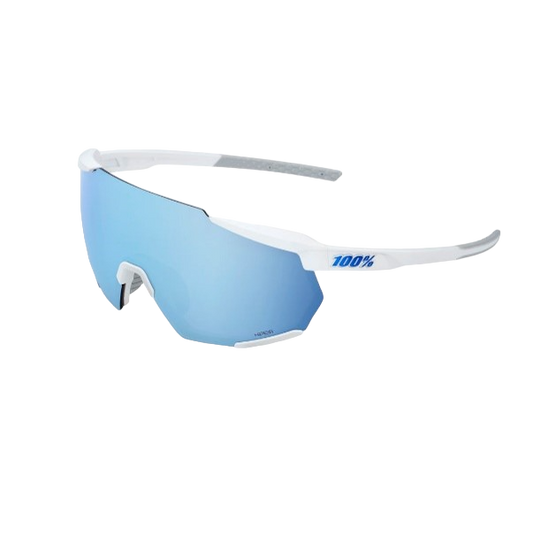 100% RACETRAP® 3.0 Matte White HiPER® Blue Multilayer Mirror Lens