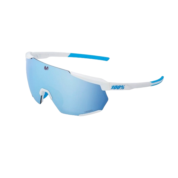 100% RACETRAP 3.0 - Movistar Team White - HiPER Blue Multilayer Mirror Lens