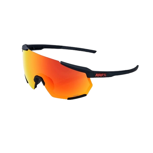 100% RACETRAP 3.0 - Soft Tact Black - HiPER Red Multilayer Mirror Lens