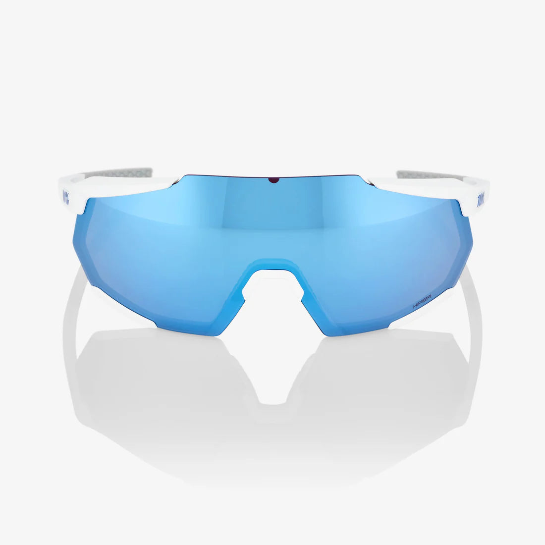 100% RACETRAP® 3.0 Matte White HiPER® Blue Multilayer Mirror Lens