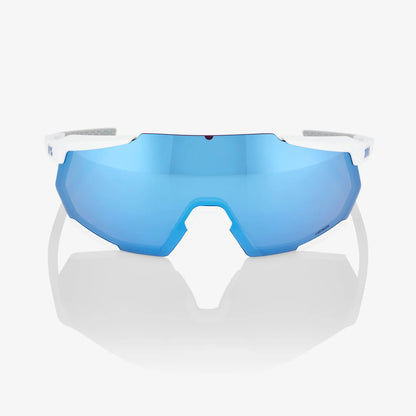 100% RACETRAP® 3.0 Matte White HiPER® Blue Multilayer Mirror Lens