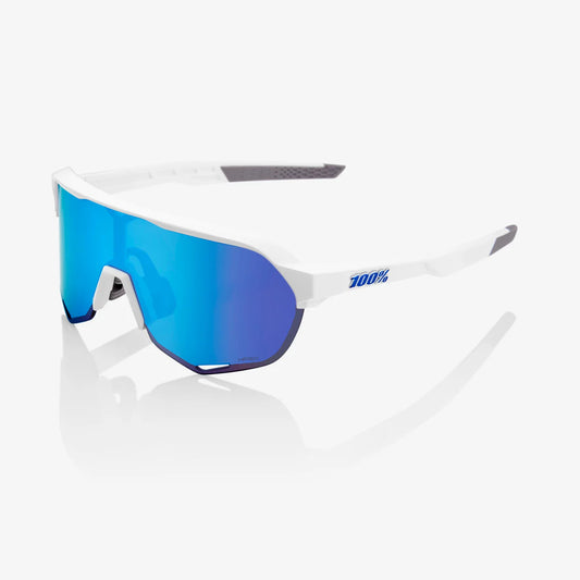 100% S2 - Matte White - HiPER Blue Multilayer Mirror Lens