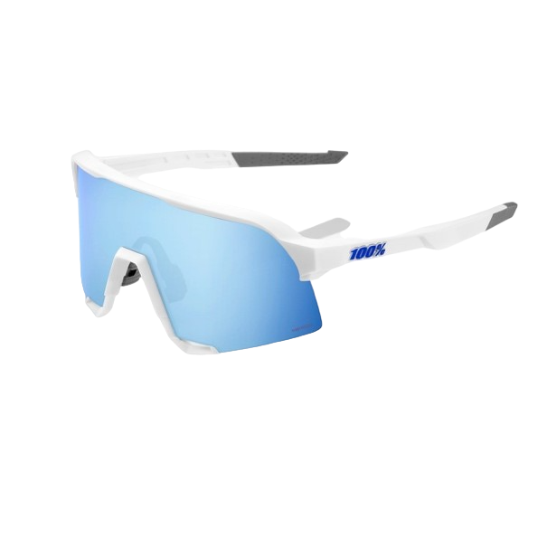 100% S3™ Matte White HiPER® Blue Multilayer Mirror Lens