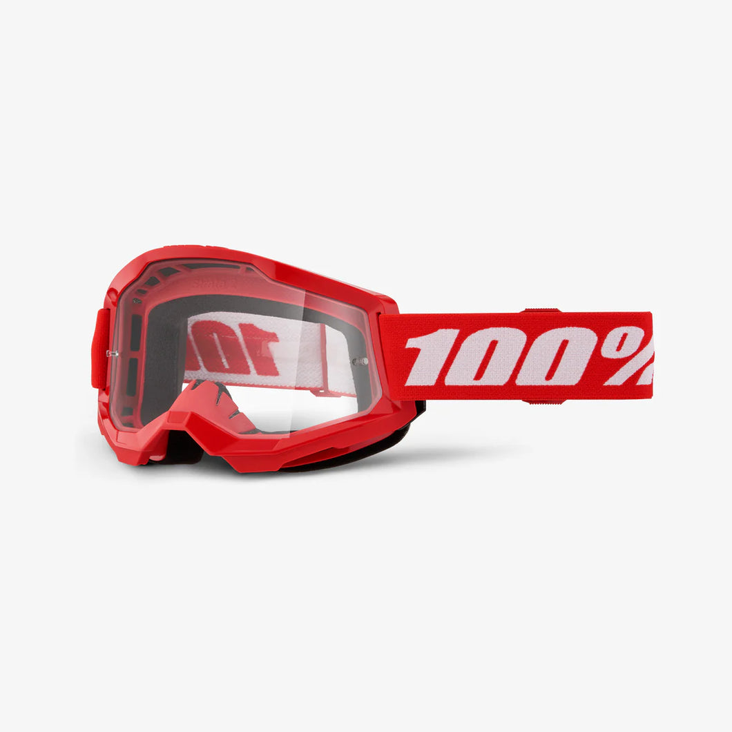 100% STRATA 2 Goggle Red - Clear Lens