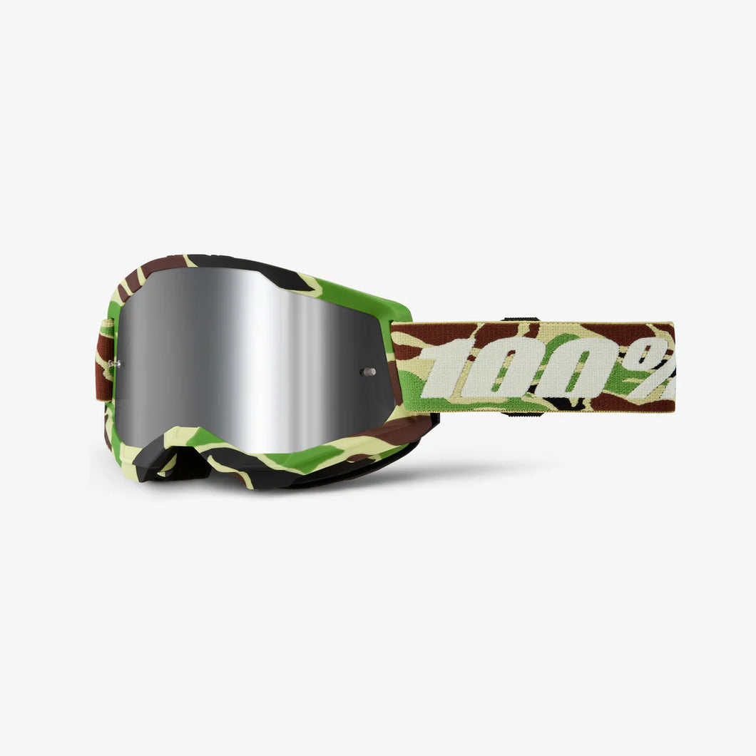 100% STRATA 2 Goggle War Camo - Mirror Silver Lens