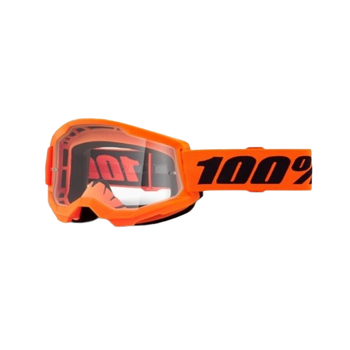 100% STRATA 2 Goggle Neon Orange - Clear Lens