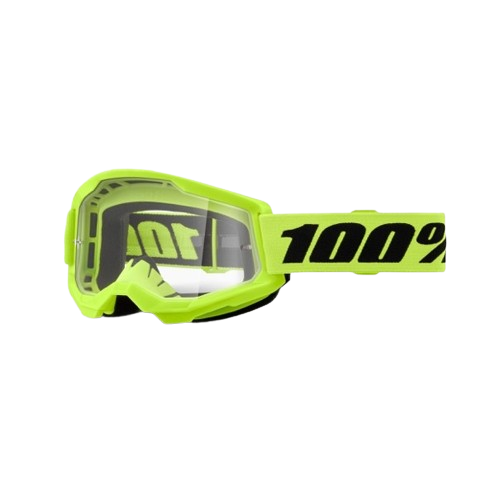 100% STRATA 2 Goggle Neon Yellow - Clear Lens