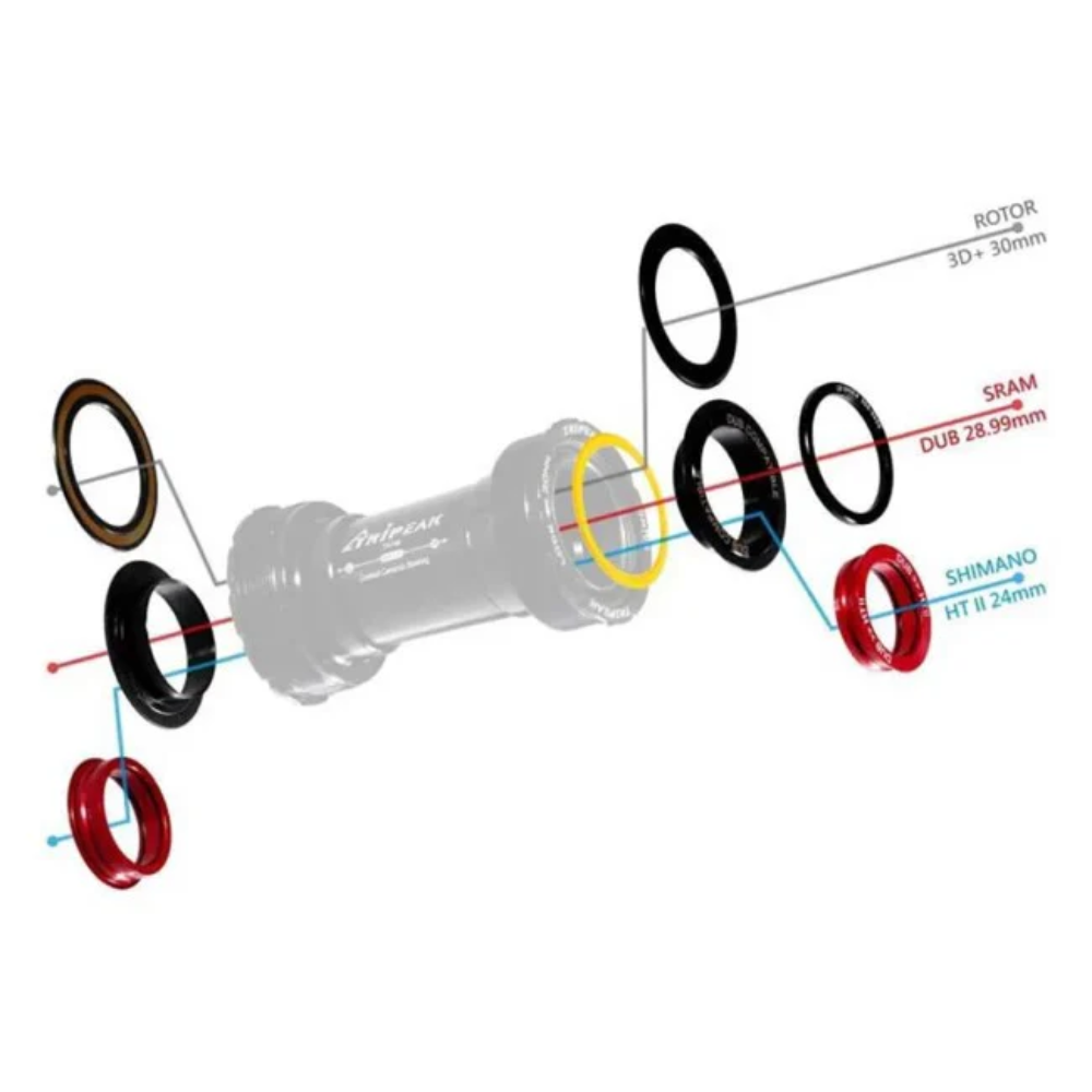 Tripeak T47-86MM ( Road ) 3-in-1 Core System G5 Ceramic  Bottom Bracket ( Black )