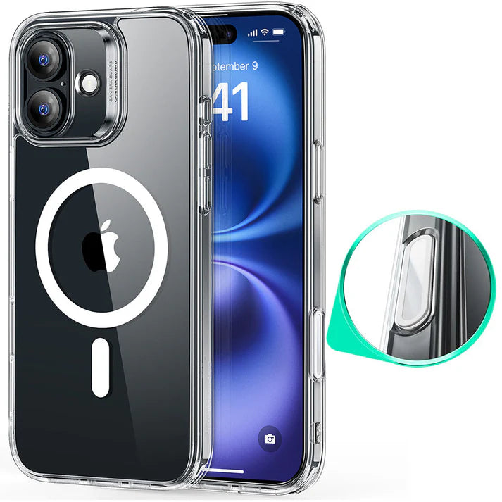 ESR iPhone 16 Pro HaloLock Classic Hybrid Case (Camera Control) - Clear