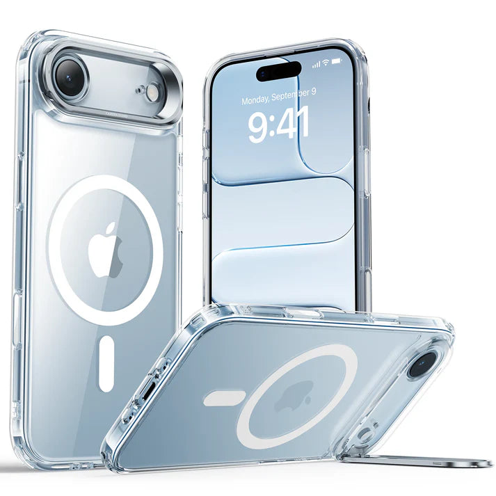 iPhone 17 Air Classic Hybrid Magnetic Case (Camera Control, Stash Stand) - Clear