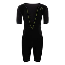 Load image into Gallery viewer, Zone 3 Men’s Aquaflo Plus Short Sleeve Trisuit Black
