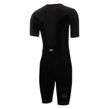 Load image into Gallery viewer, Zone 3 Men’s Aquaflo Plus Short Sleeve Trisuit Black
