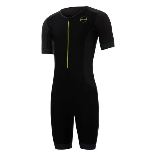 Zone 3 Men’s Aquaflo Plus Short Sleeve Trisuit Black