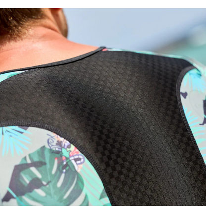 ZONE3 Momentum II Mens Short Sleeve Trisuit - Black/Green