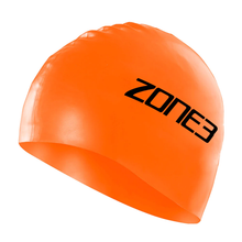 Load image into Gallery viewer, Zone3 Silicone Swim Cap (Orange) – 48G
